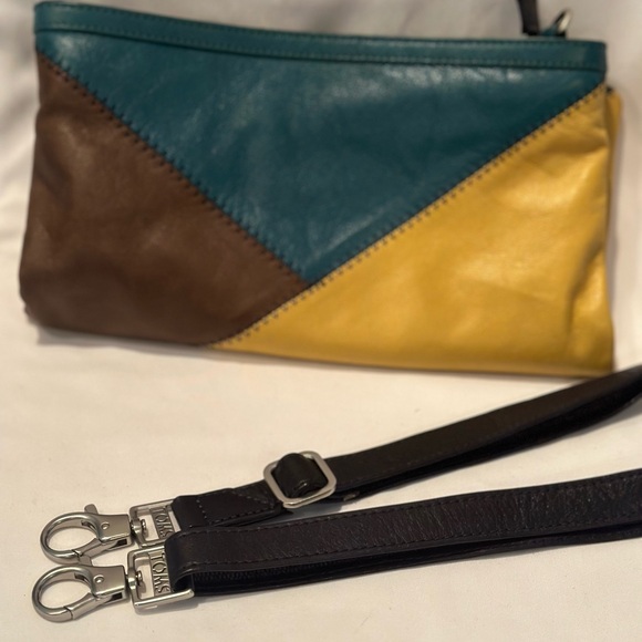 🔥Buttery Leather BOHO Patchwork Crossbody, Adj Strap, 2 Pockets, Zip Close Toms - Picture 10 of 16